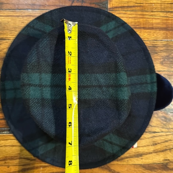 MAN REPELLER Thinking Cap Tartan Plaid Wool Hat Velvet Ear Covers Chin Tie - Picture 12 of 12